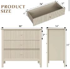 Modern Fluted 3-Drawer Dresser - Photo 4