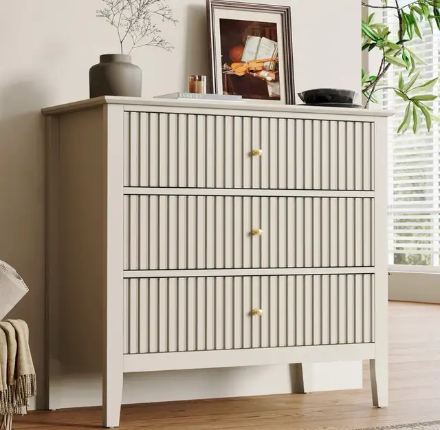 Modern Fluted 3-Drawer Dresser - Photo 5