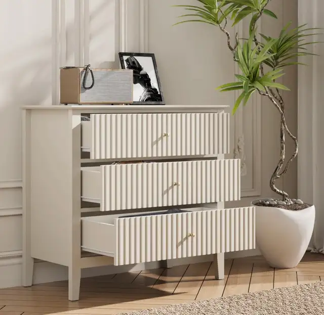 Modern Fluted 3-Drawer Dresser - Photo 8