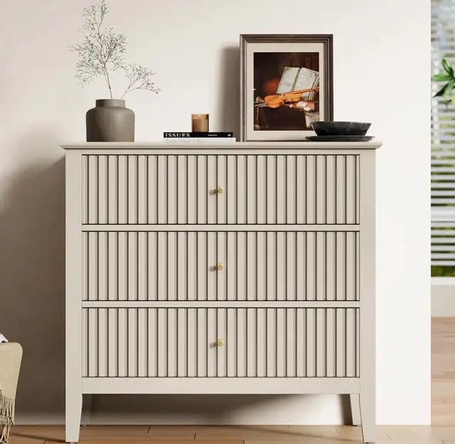Modern Fluted 3-Drawer Dresser - Photo 9