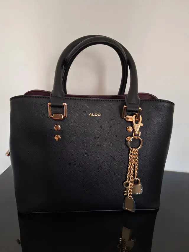 Aldo Legoiri Black and Gold Purse / Bag