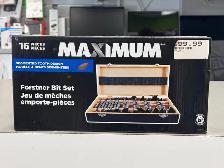MAXIMUM 16-pc Forstner Accessory Drill Bit Set - BRAND NEW