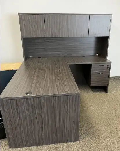 L-Shape Desk with Hutch-Used Desk-Call Us Now!