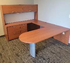 Teknion U-Shape Desk with Hutch & Credenza-Used Desk For Sale!