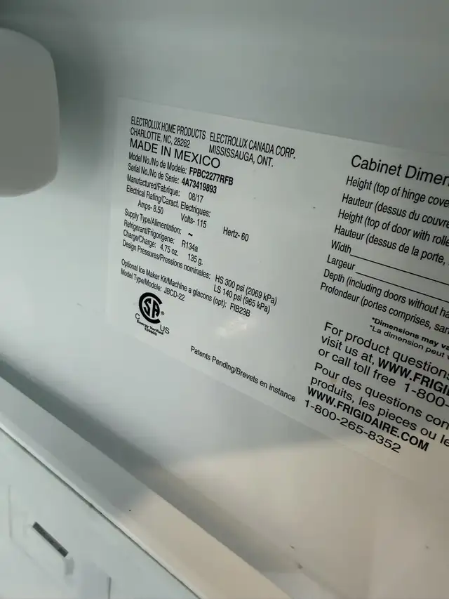 Frigidaire professional 2019 stainless steel three door fridge - Photo 3