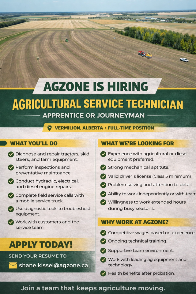 AgZone Is Hiring - Agricultural Service Technician