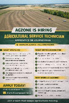 AgZone Is Hiring - Agricultural Service Technician