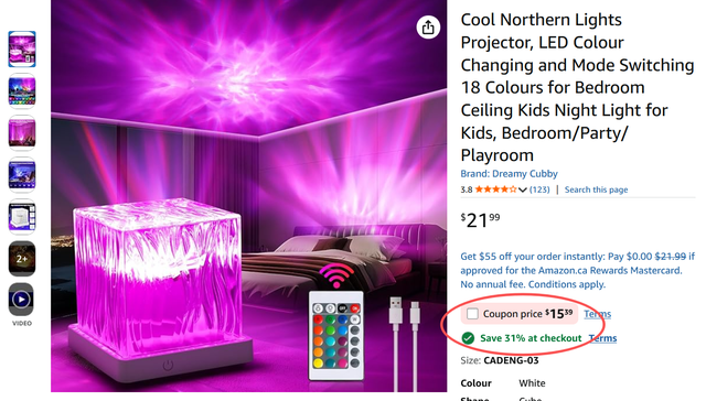 (New)Dreamy Cubby Cool Northern Lights Projector, LED Colour Cha - Photo 2