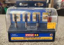 Ryobi Straight Router 4 Piece Bit Set in Case