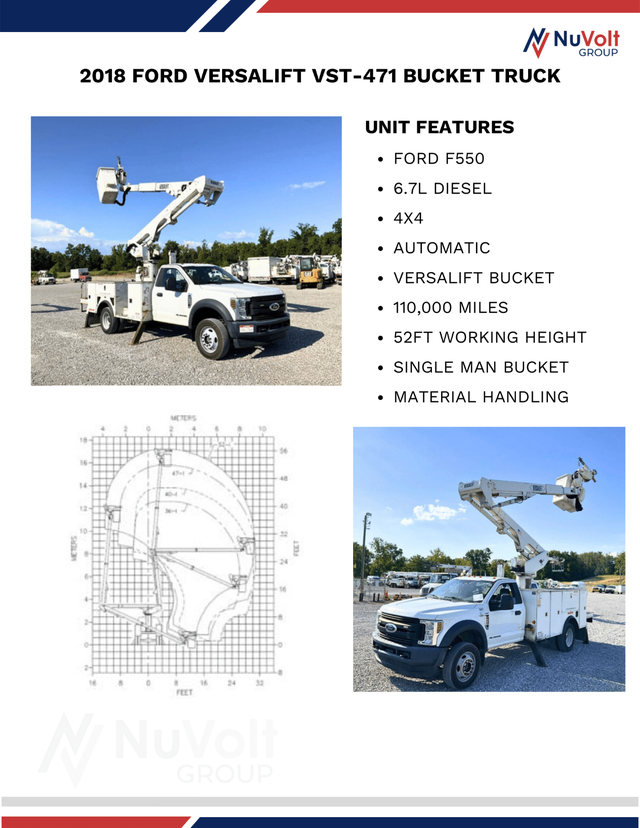 2018 Ford F550 Versalift VST-471 Bucket Truck