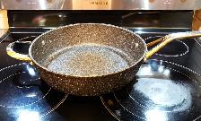 12-inch nonstick pan with stainless steel handle