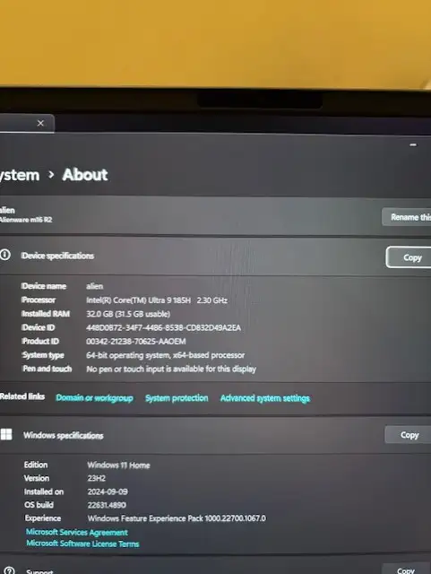 Alienware M16 R2 Ultra 9 RTX 4070, 32gb ram gaming laptop   bag - Photo 4