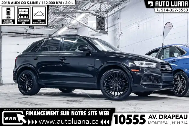 2018 AUDI Q3 Technik S-line AWD/TOIT/NAV/CAM/KEYLESS/ANGLE MORT