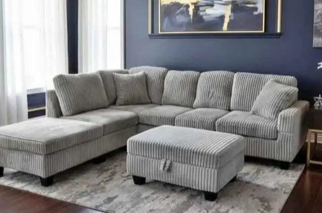 6 seater corduroy sectional sofa for sale with home delivery