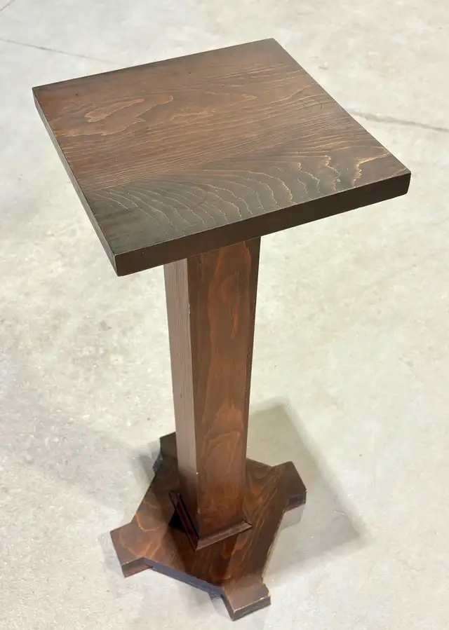 Vintage Wood Plant Column (Arts & Crafts Mission Style)