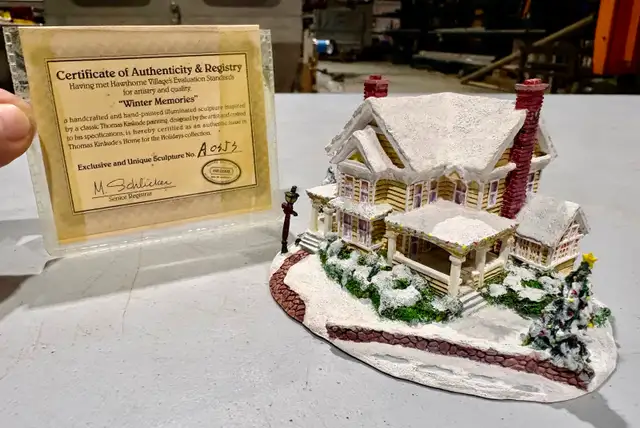 "Winter Memories" Resin Sculpture (Kinkade Hawthorne Collection)