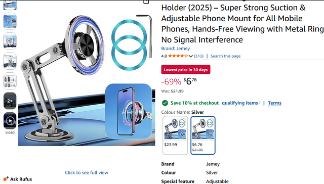 (New)Universal 360° Pro Magnetic Car Phone Holder (2025) – Su - Photo 2