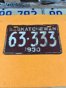 1930 Saskatchewan license plates