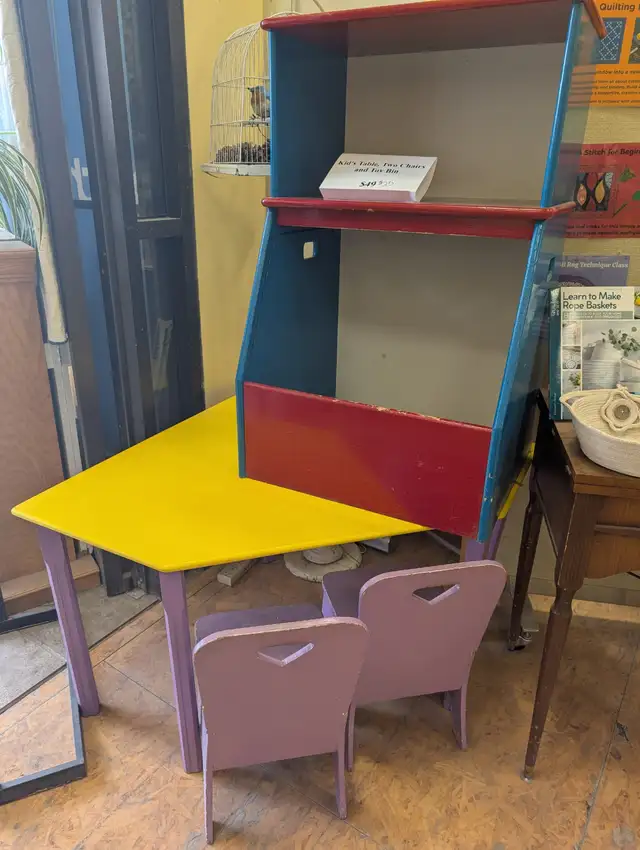 Kid's Chairs, Play Table, and Toy Bin