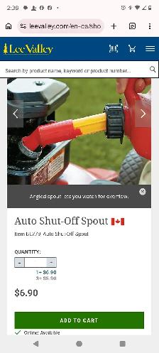 Lee Valley Gas Can Flexi spout