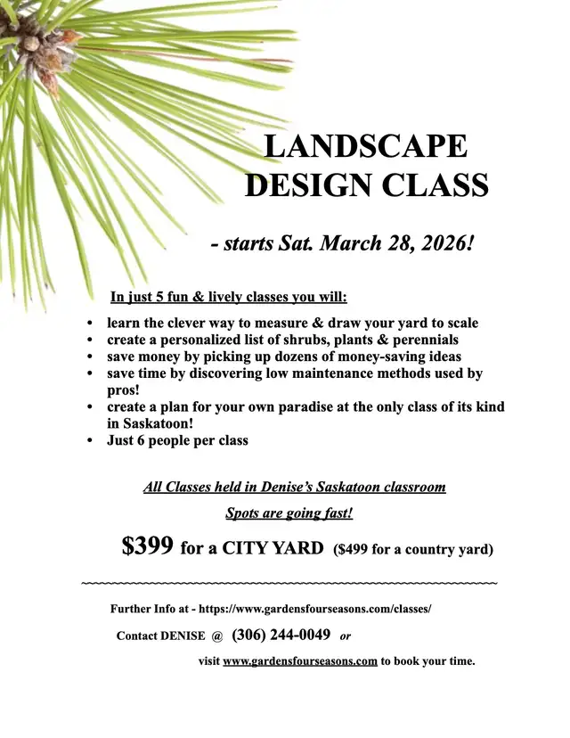 LANDSCAPE DSIGN CLASS starts March 28, 2026!