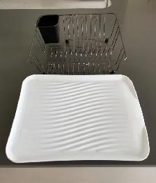 Rust Resistant Dishrack with Flatware Caddy, Angled Drain Board - Photo 3