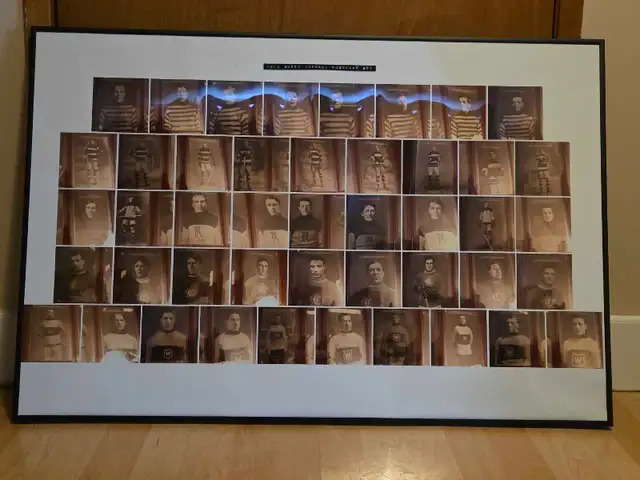 1910 Sweet Caporal Postcard  hockey set wall  framed picture