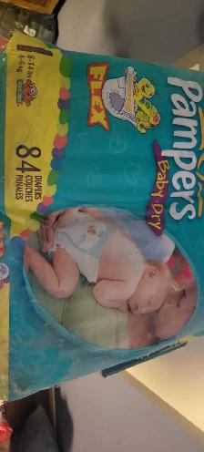 Size one pampers baby dry diapers 84 count
