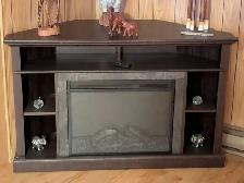 Corner TV Console with Fireplace