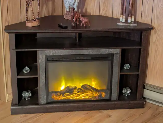 Corner TV Console with Fireplace - Photo 4