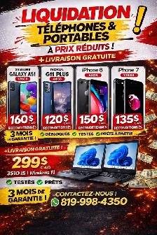 Ordinateurs portables et cellulaires reconditionners