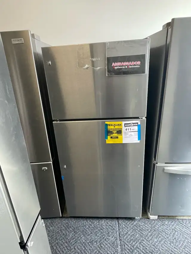NEW 30" Whirlpool Top Freezer (18.2 Cu.Ft) Stainless Steel