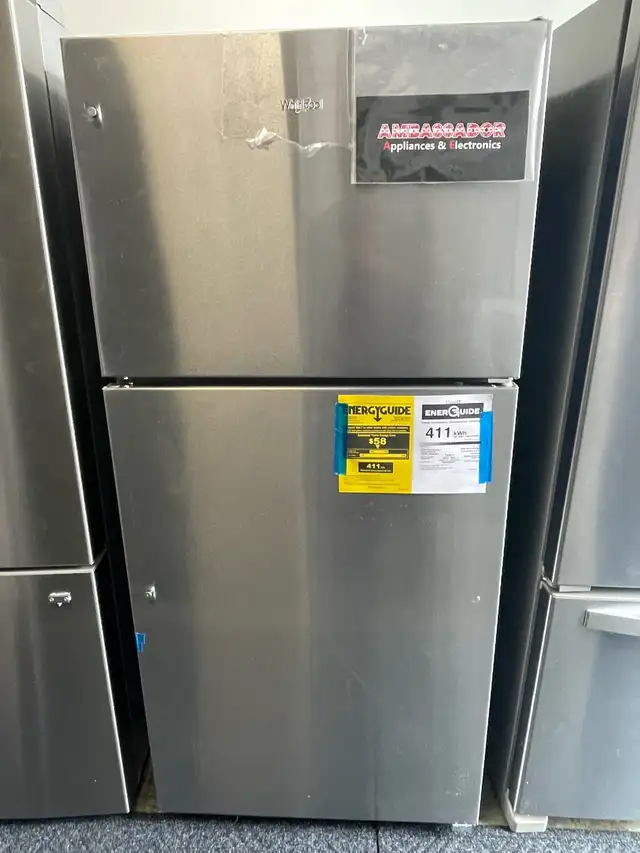 NEW 30" Whirlpool Top Freezer (18.2 Cu.Ft) Stainless Steel - Photo 2