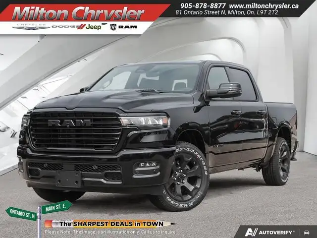 2026 Ram 1500 SPORT CREW 4X4, LEV 1, PANO ROOF, LEATHER