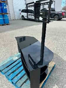 Black 3 layered glass tv stand. - Photo 3