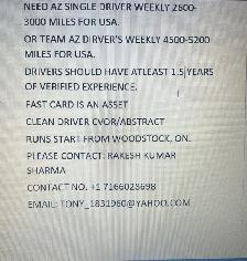 Looking For AZ Driver's
