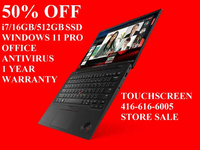 Lenovo ThinkPad X1 Carbon i7/32GB RAM/512GB SSD 50% OFF STARTING