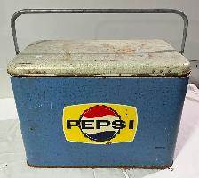 Vintage 1960's PEPSI Blue PEPSI-COLA Soda Metal Cooler