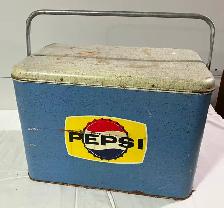 Vintage 1960's PEPSI Blue PEPSI-COLA Soda Metal Cooler - Photo 4