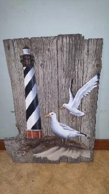 Numbered wooden carving 'cape Hatteras' George Turner