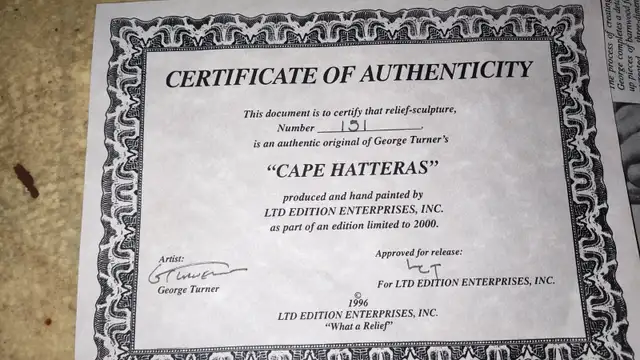 Numbered wooden carving 'cape Hatteras' George Turner - Photo 3