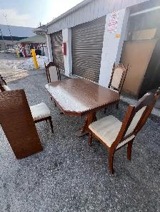Free delivery used Wooden Dining Table with 4  Chairs - Photo 7