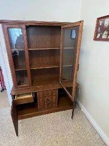 Free delivery used Wooden China Cabinet with Glass Doors - Photo 5