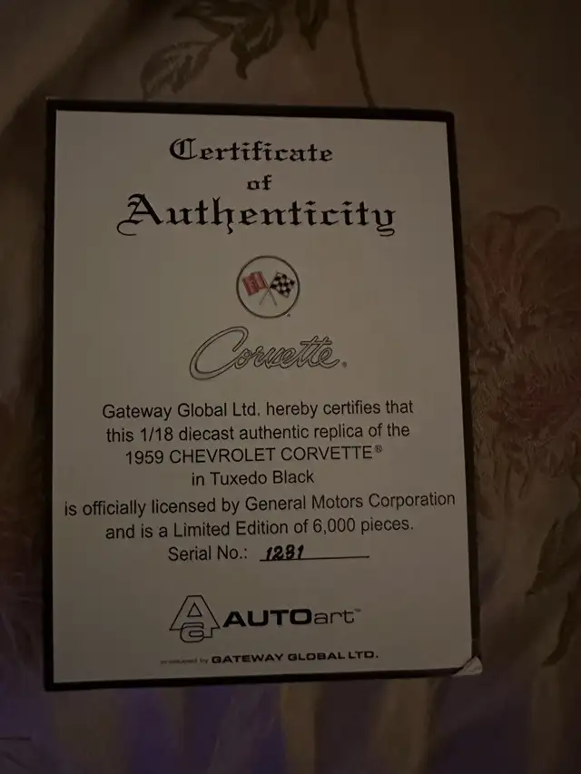 Limited Edition 1959 Chevrolet Corvette 1:18 Die Cast Car - Photo 6