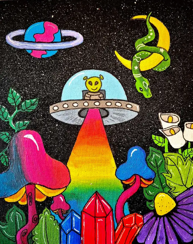 Psychedelic Acrylic Paintings on Canvas