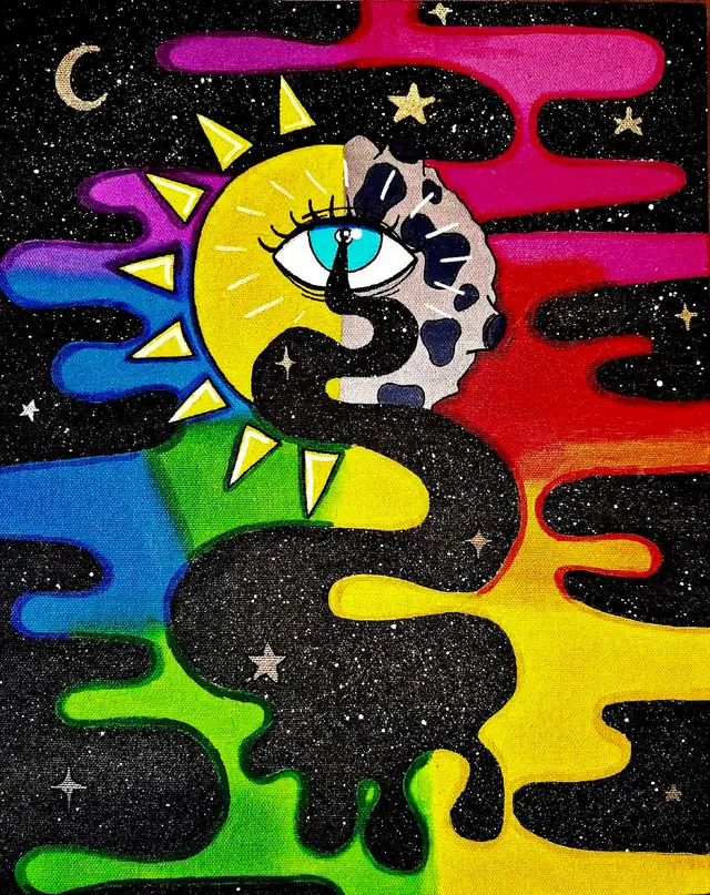 Psychedelic Acrylic Paintings on Canvas - Photo 3