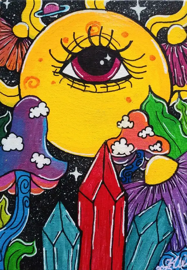 Psychedelic Acrylic Paintings on Canvas - Photo 9