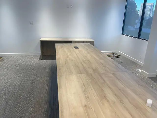 Brand New Boardroom Table with Double Base Cube & 2 Power Module