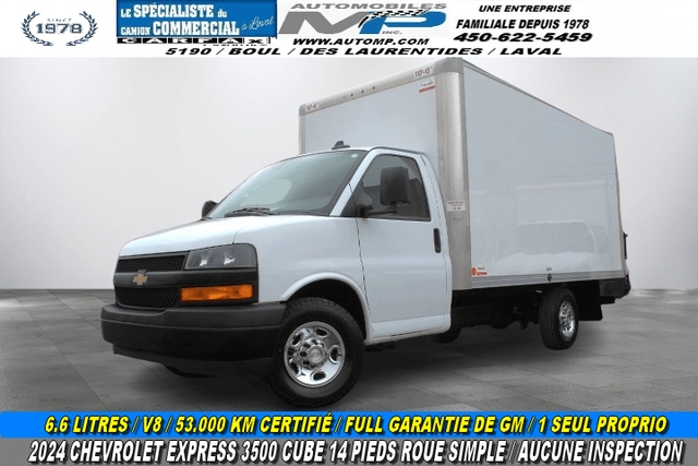 Chevrolet Express Cutaway 3500 CUBE 14 PIEDS ROUE SIMPLE 6.6 LIT