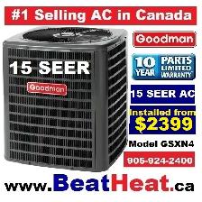 CARRIER, LENNOX GOODMAN 15 SEER AIR CONDITIONER INSTALLED $2399